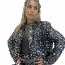 giacchina con paillettes e bottoni reali festive